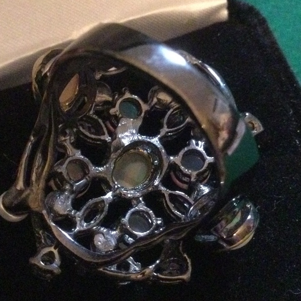 Genuine Natural Opals, Tanzanite & Pearls Ring - Picture 8 of 15